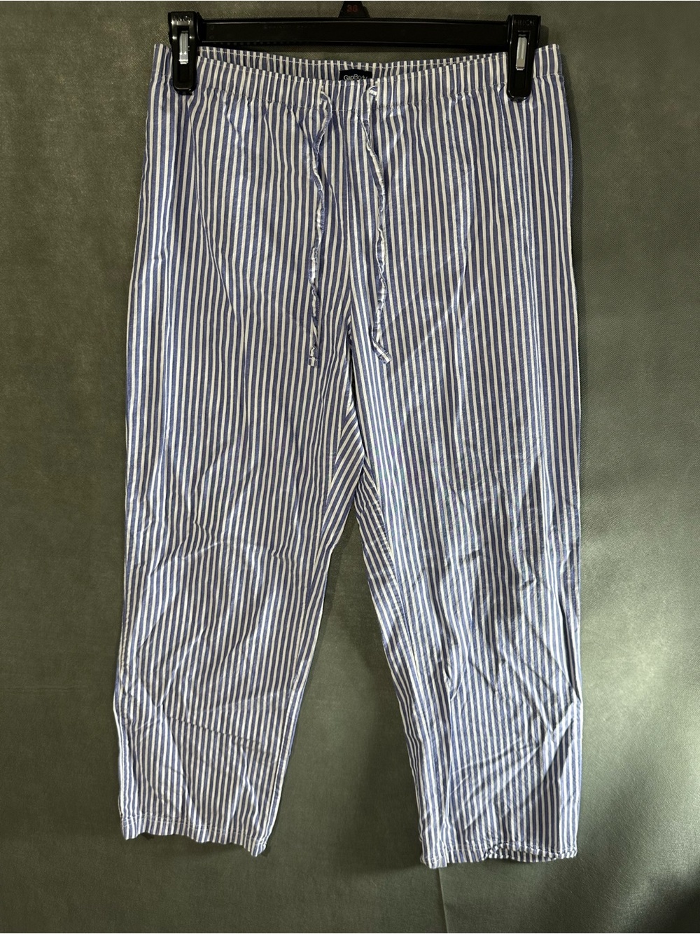 GapBody Blue & White Striped Pajama Pants - Size M 100% Cotton